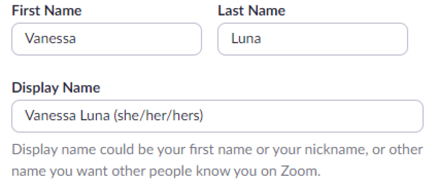 Zoom Profile Example