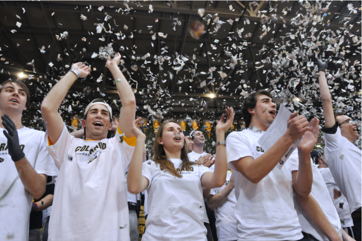 Basketball fans at a game