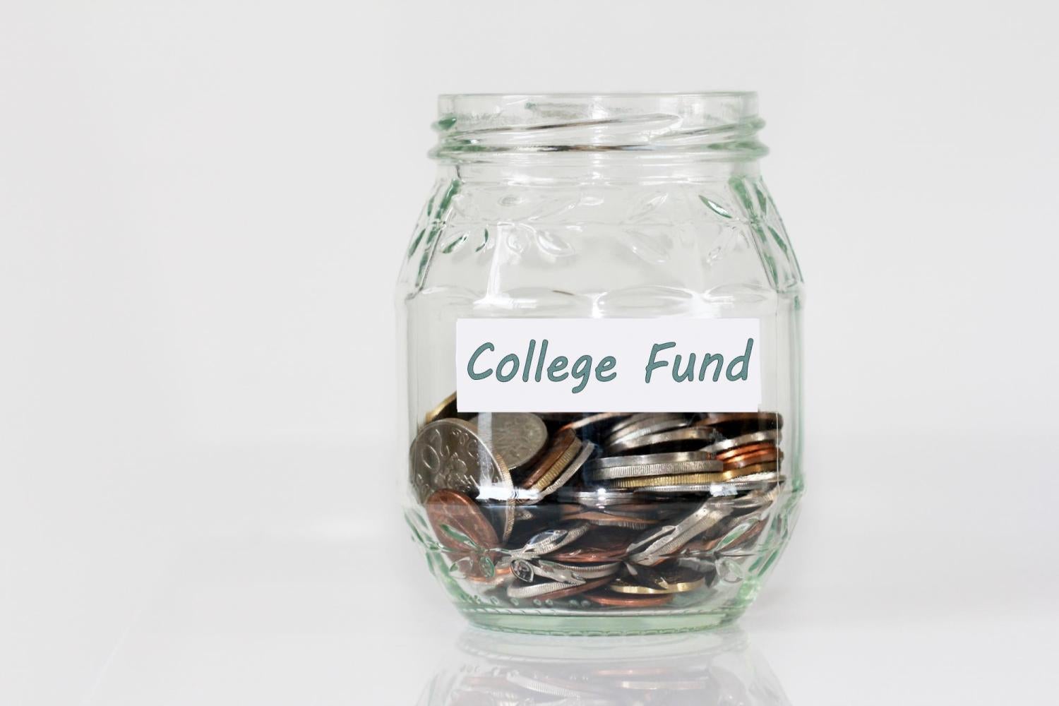 College fund jar of coins