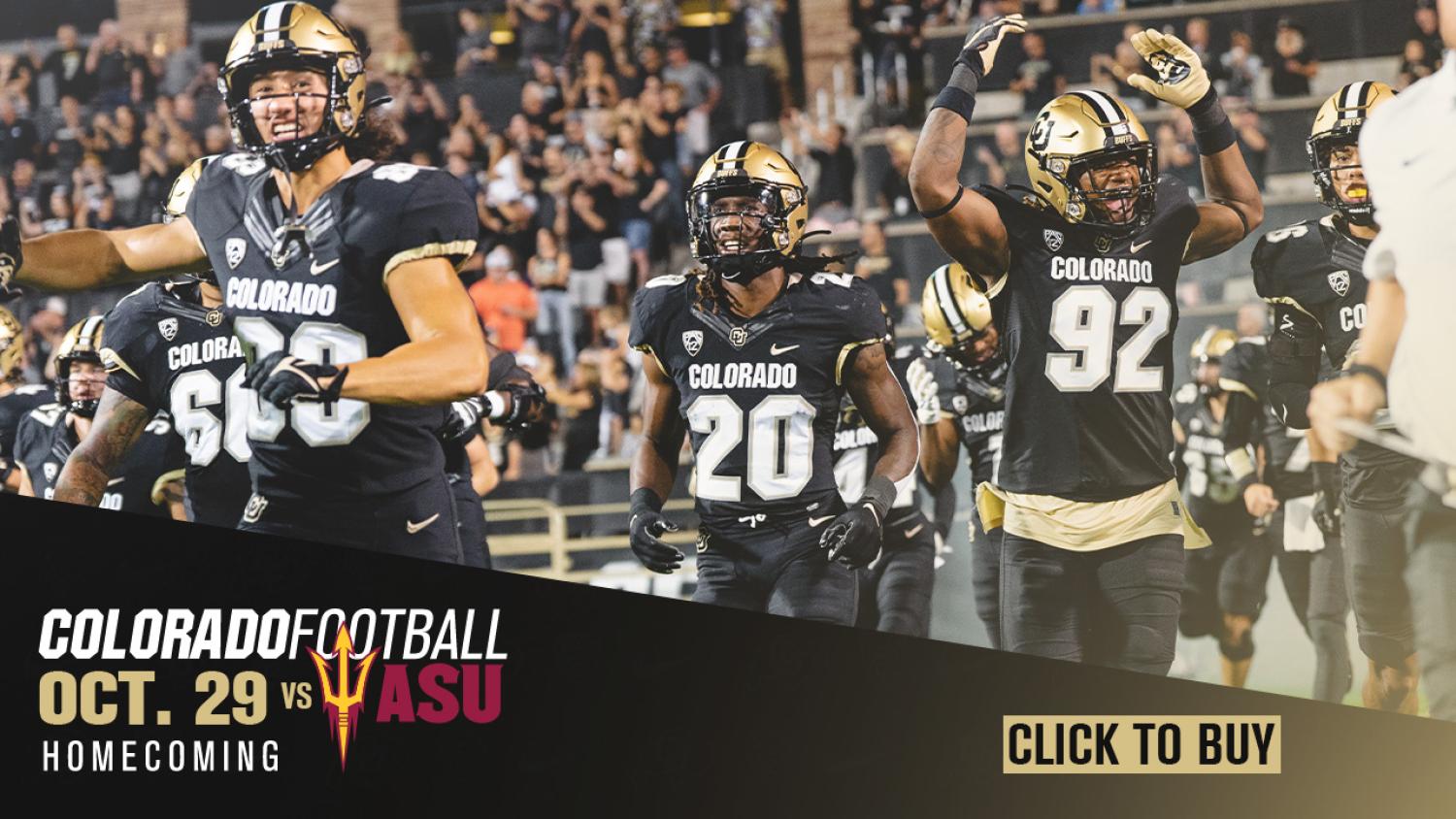 CU football players, Colorad Football Oct 29 vs ASU Homecoming, click to buy