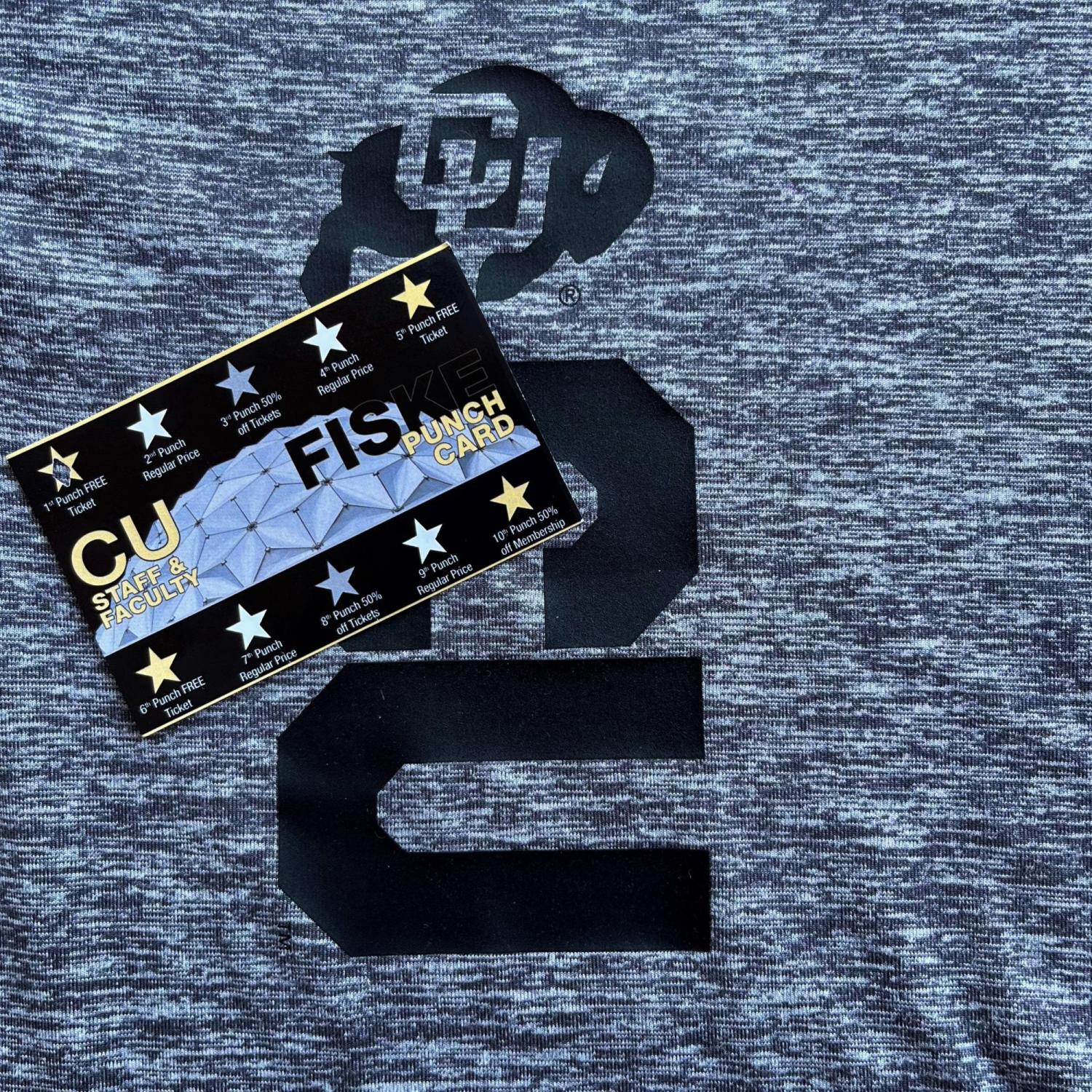Fiske punch card laying on grey background