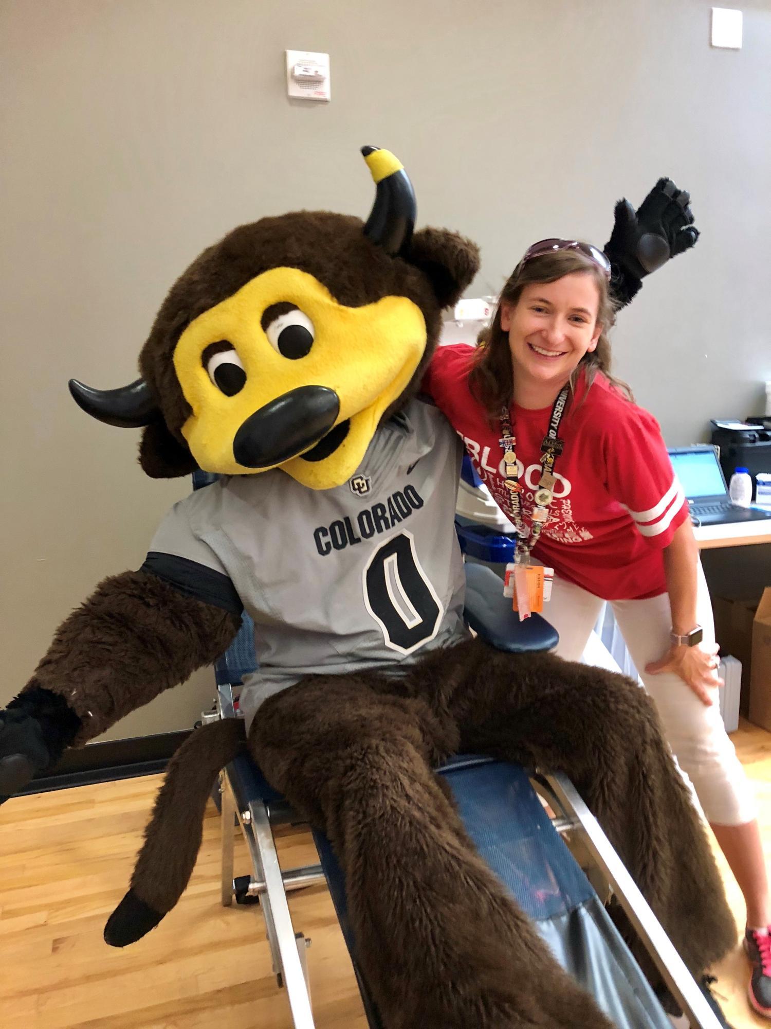 Lauren Thompson and Chip at the Blood Drive