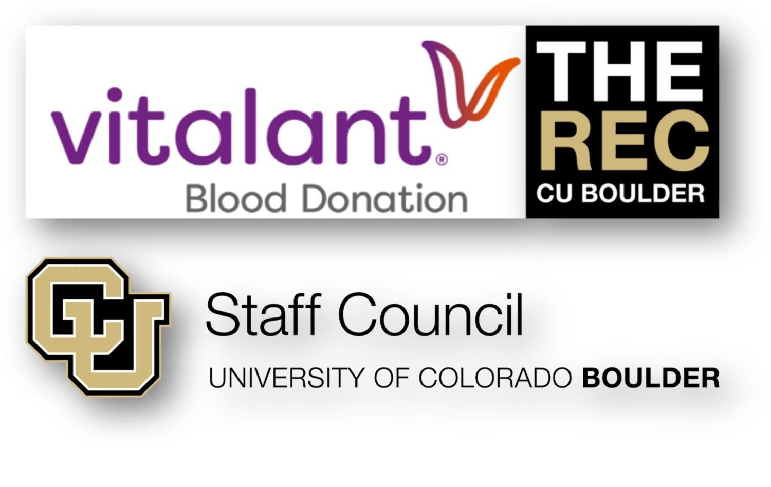 Staff Council, The Rec and Vitalant Logos