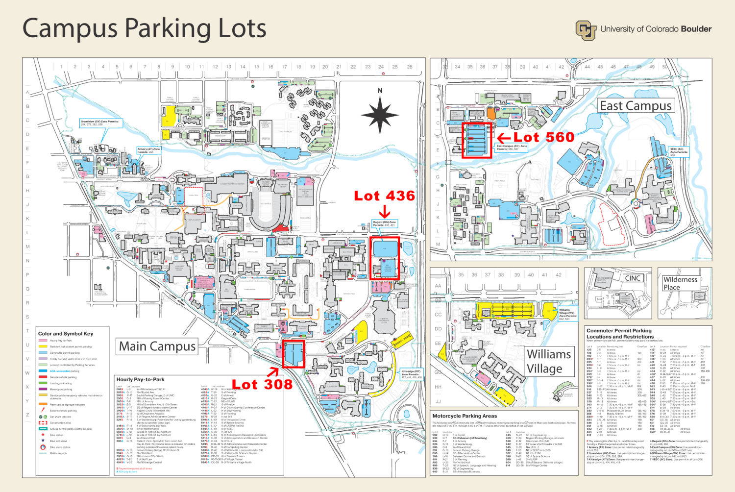 PTS map denoting $5 parking lots