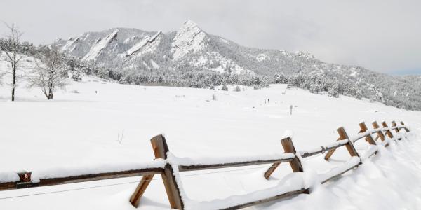 Flatirons covered with snow