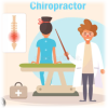 Clip art of chiropractor and patient on table