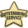 Gold star with outstanding service text