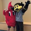 Bonfils Mascot & Chip waving hello