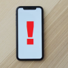 iPhone displaying red exclamation point