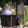 Students and parents moving into campus