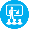 Thumbnail of person standing in front of audience with tie pointing towards a chart