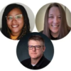 Headshots of Staff Council tri-chairs Jasimine, Karrie & Mike