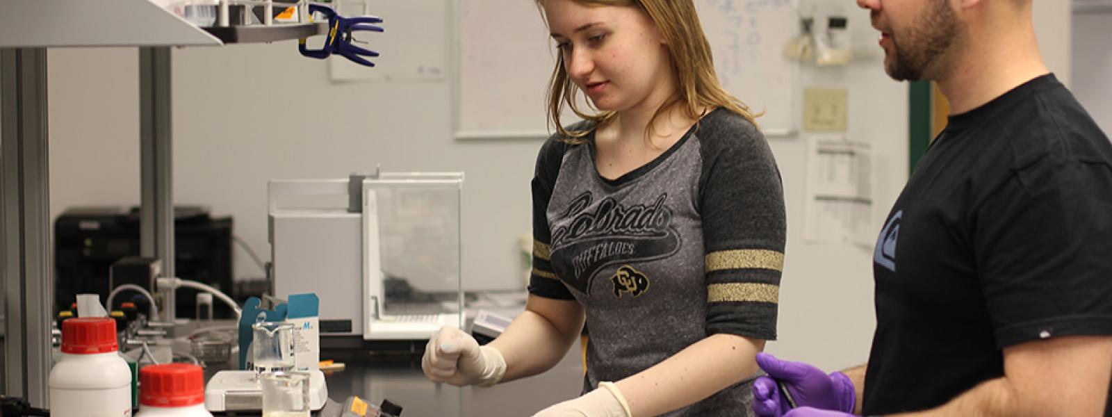 Students engaged in STEM research at CU Boulder