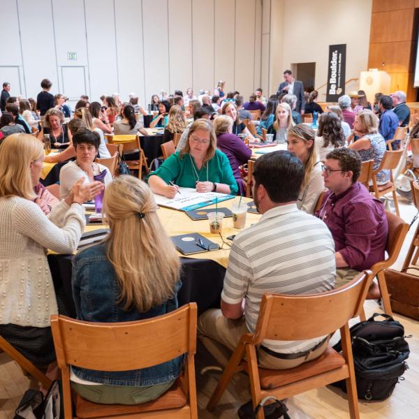 Group tabletop discussions at the Fall 2018 Campus Communicators Conference