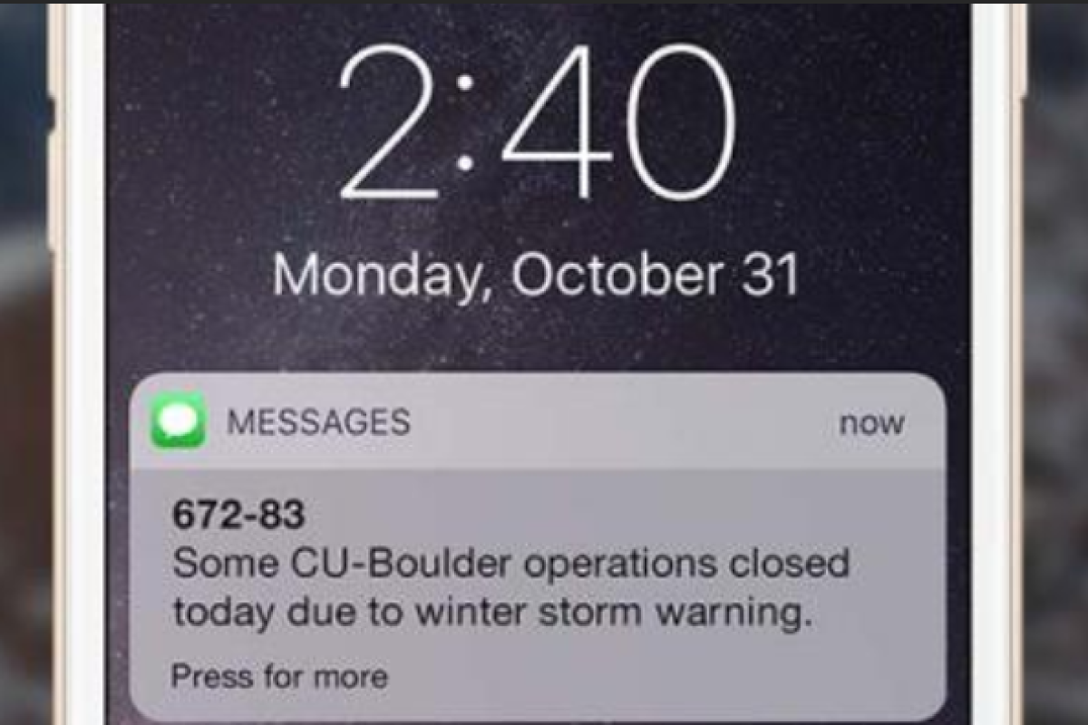 CU Boulder alerts webpage
