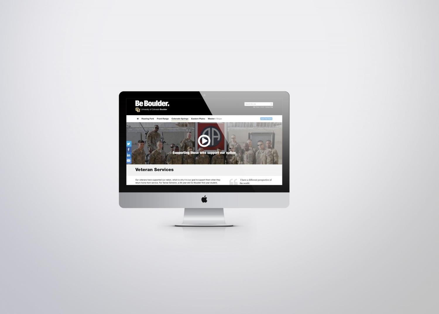 Colorado Connections campaign displayed on a desktop