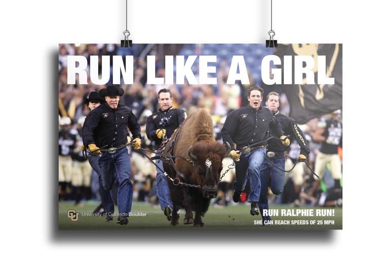 Run like a girl Ralphie Be Boulder poster