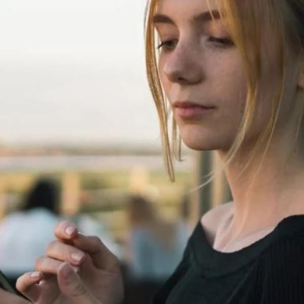 woman using phone