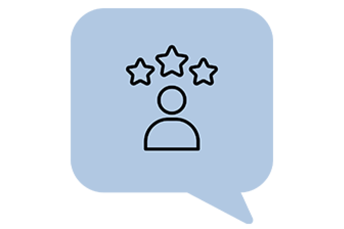 Person icon with stars