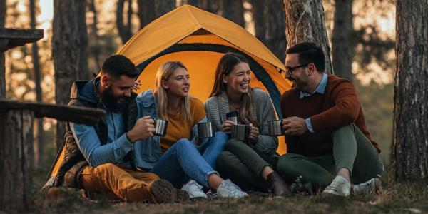 Friends camping