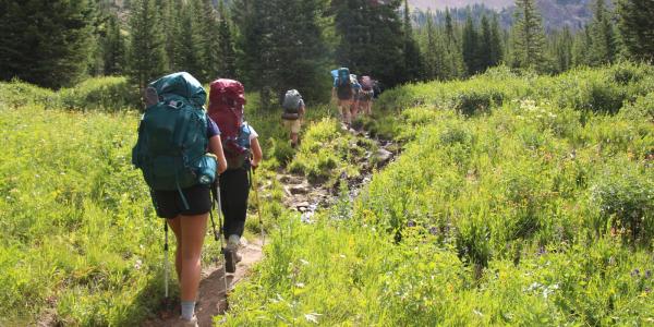 Students on a hiking and backpacking trip