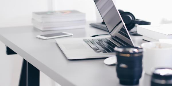 laptop on a desk