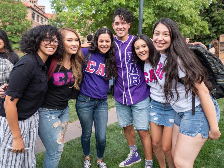 Members of Greek life at a CUnity event on campus