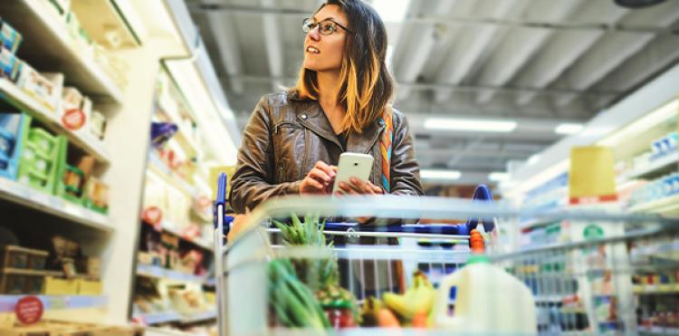 Woman grocery shopping