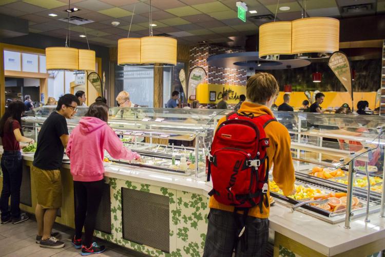 Students at a dining hall