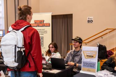student at job fair