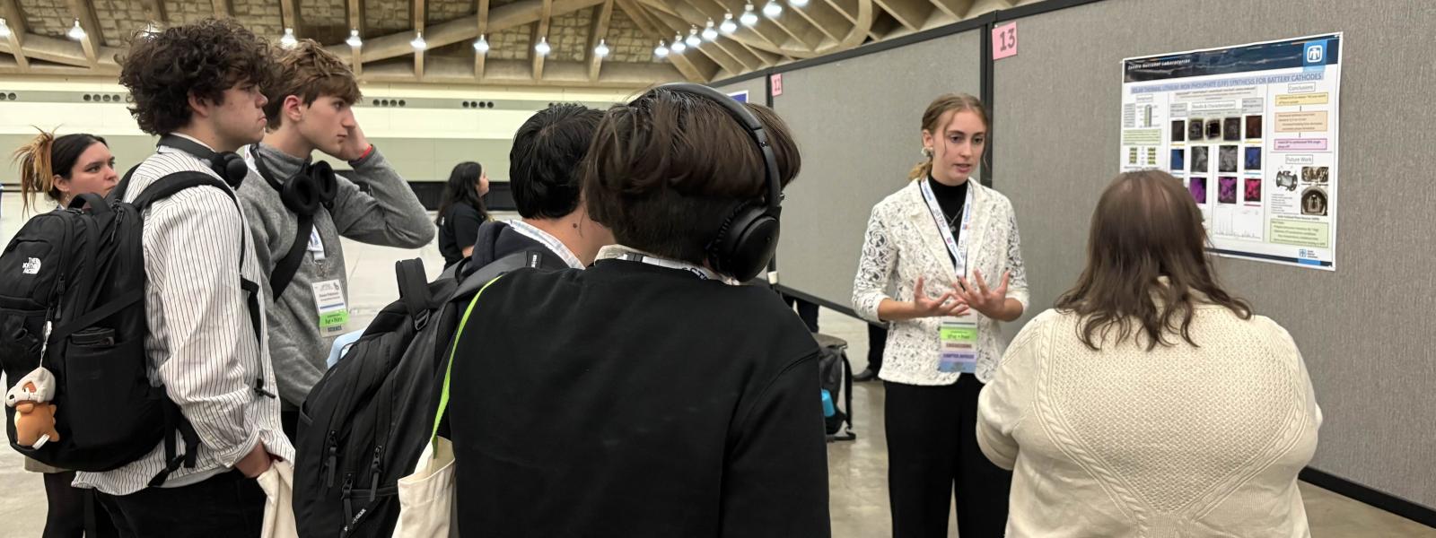 Jessica Connell presenting a research poster