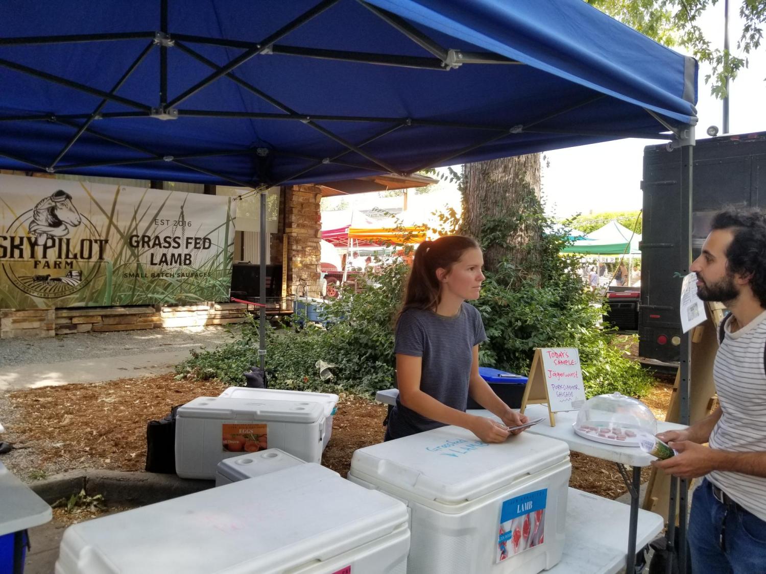 Max and SkyPilot at Farmer's Market