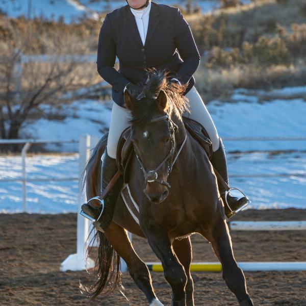CU Equestrian member competing.