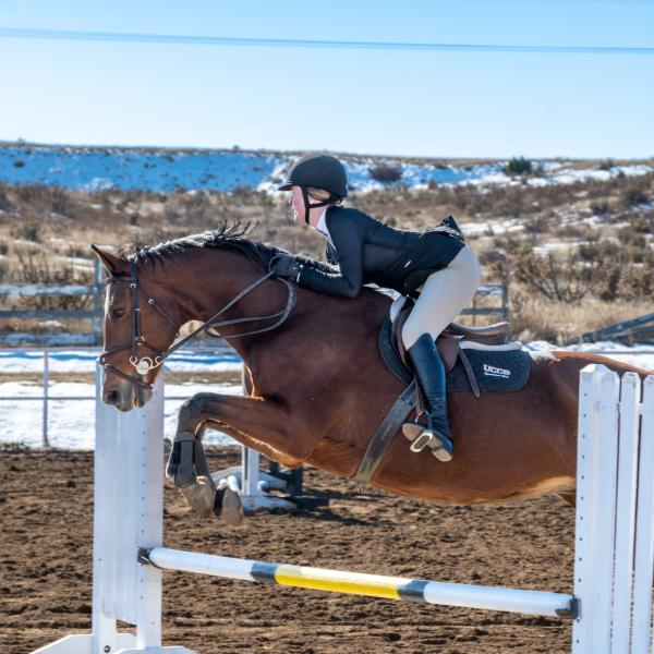 CU Equestrian member competing.