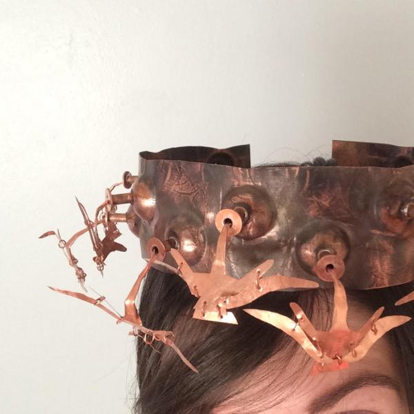 Elaborate headpiece made of metal