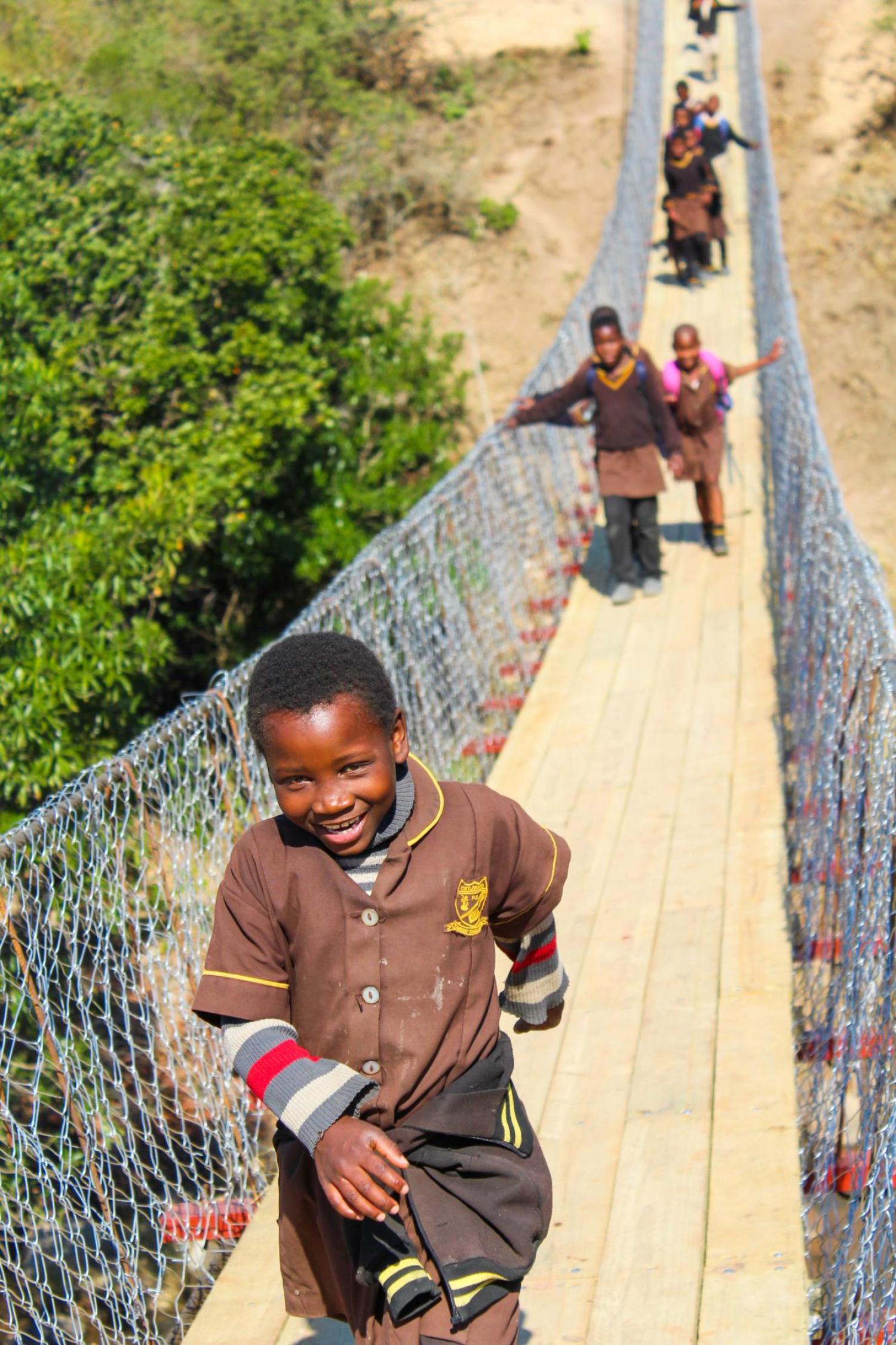 Children on thin bridge