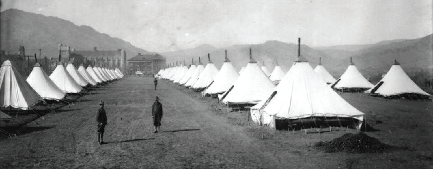 1918 Tents Photo Courtesy Carnegie Library for Local History, Museum of Boulder Collection