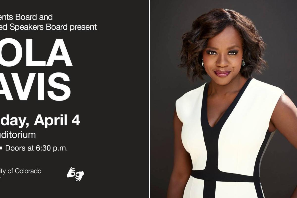 Viola Davis event poster. With image of speaker and times for the event