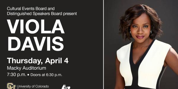 Viola Davis event poster. With image of speaker and times for the event