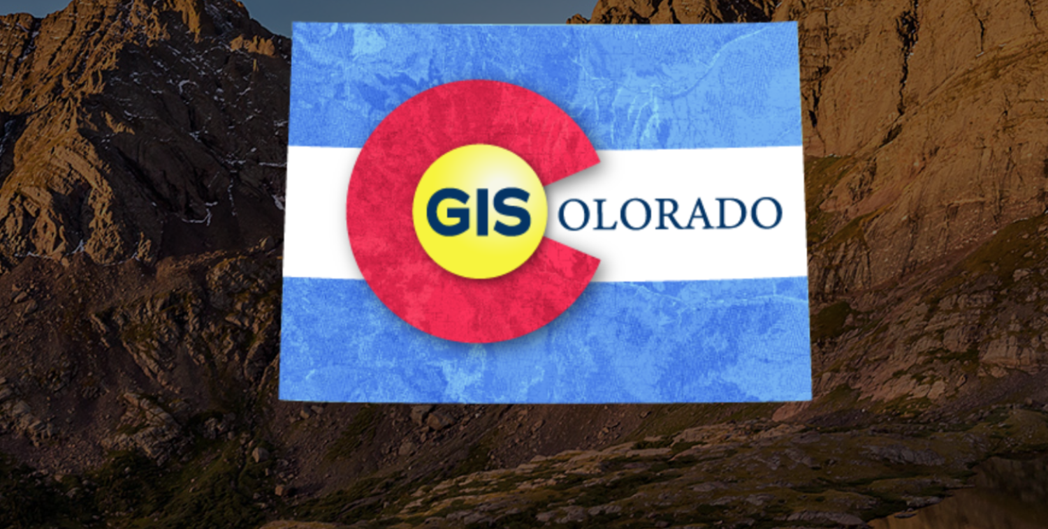 GIS Colorado Logo with natural landscape in background