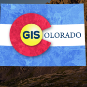 GIS Colorado Logo with natural landscape in background