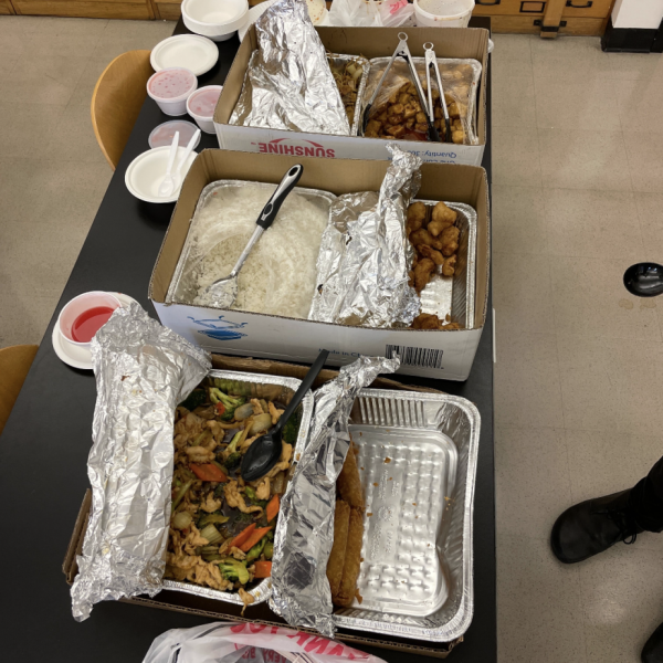 a buffet of food