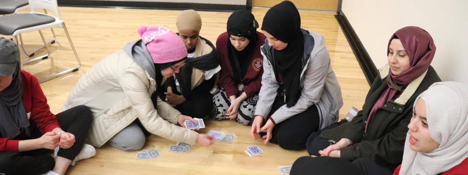 Muslims playing cards