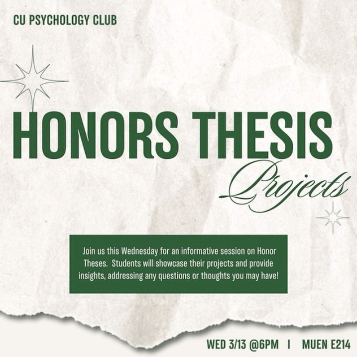 Honors Thesis Projects Tell-All | Psychology Club | University of ...