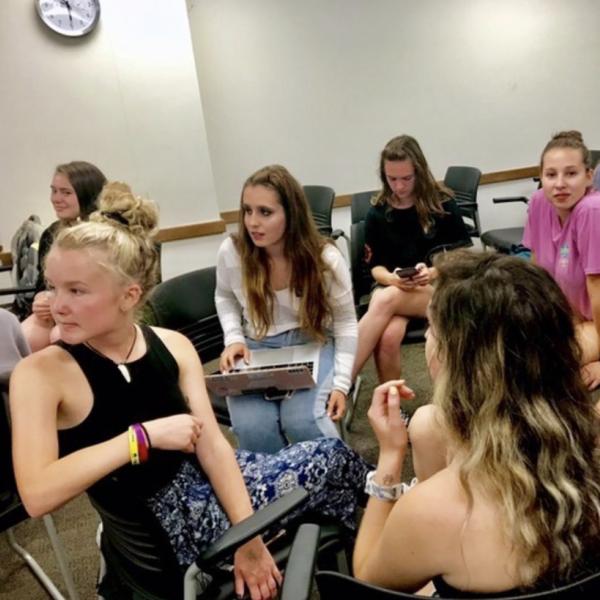 Psych club members hard at work