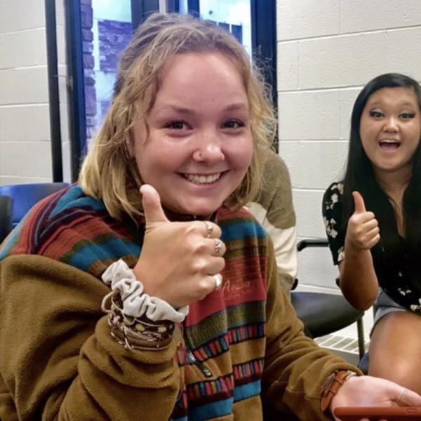 Shu & a fellow Psych club member!