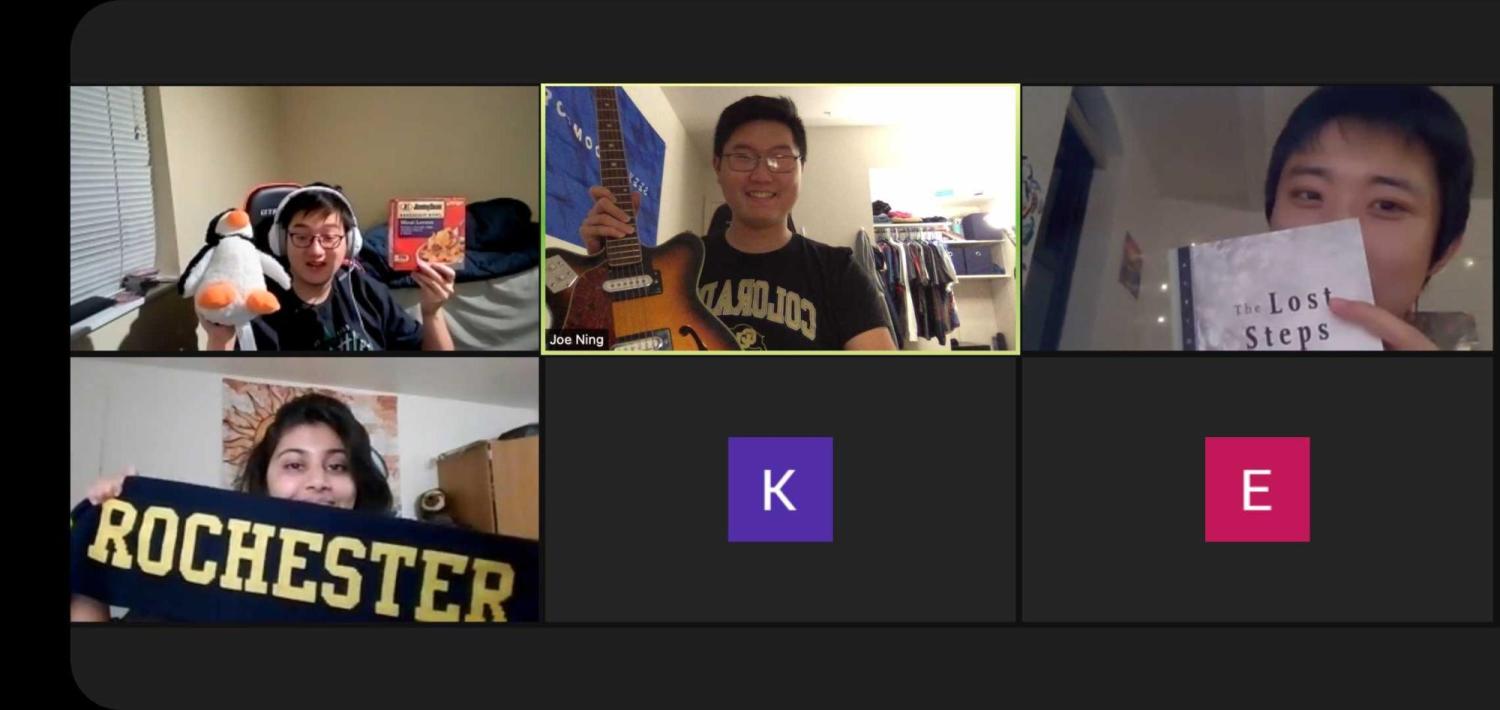 Zoom screenshot of SASE members from CU Boulder and University of Rochester
