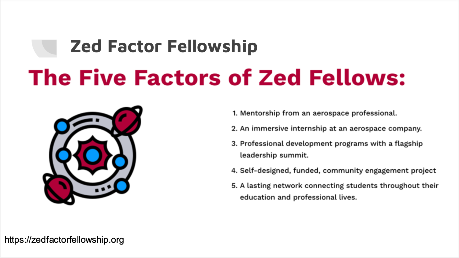Zed Factor fellowship