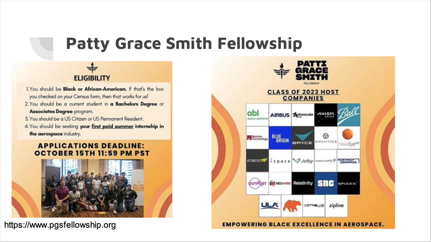Patty Grace Smith fellowship