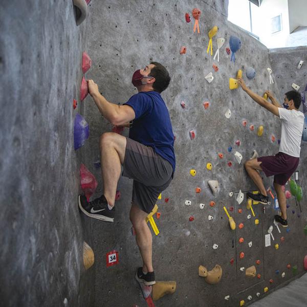 Climbing wall in the Student Rec Center